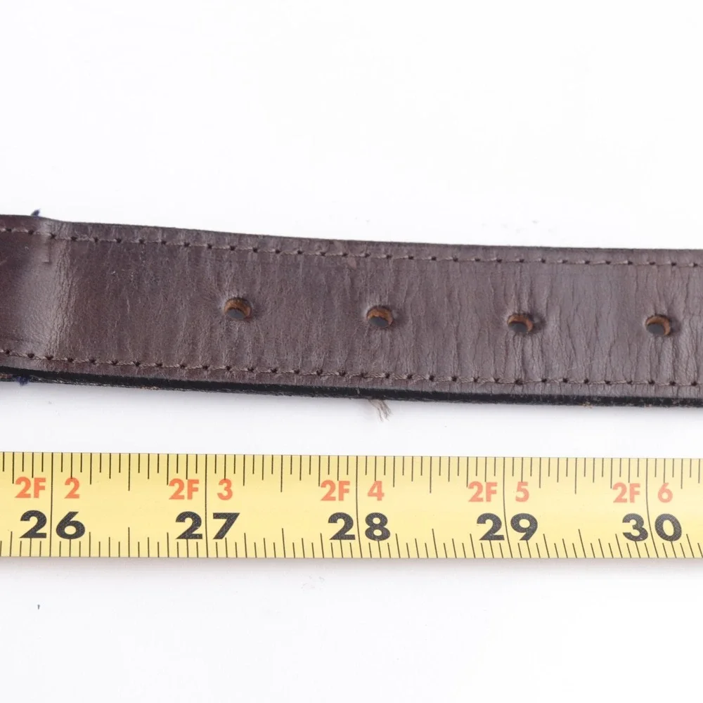 Vineyard Vines Mens Belt Size 30 Yellow Navy Blue Whale Print Brown Leather Tip